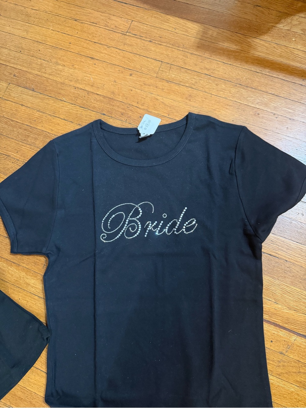 Bride Rhinestone Tee - Black